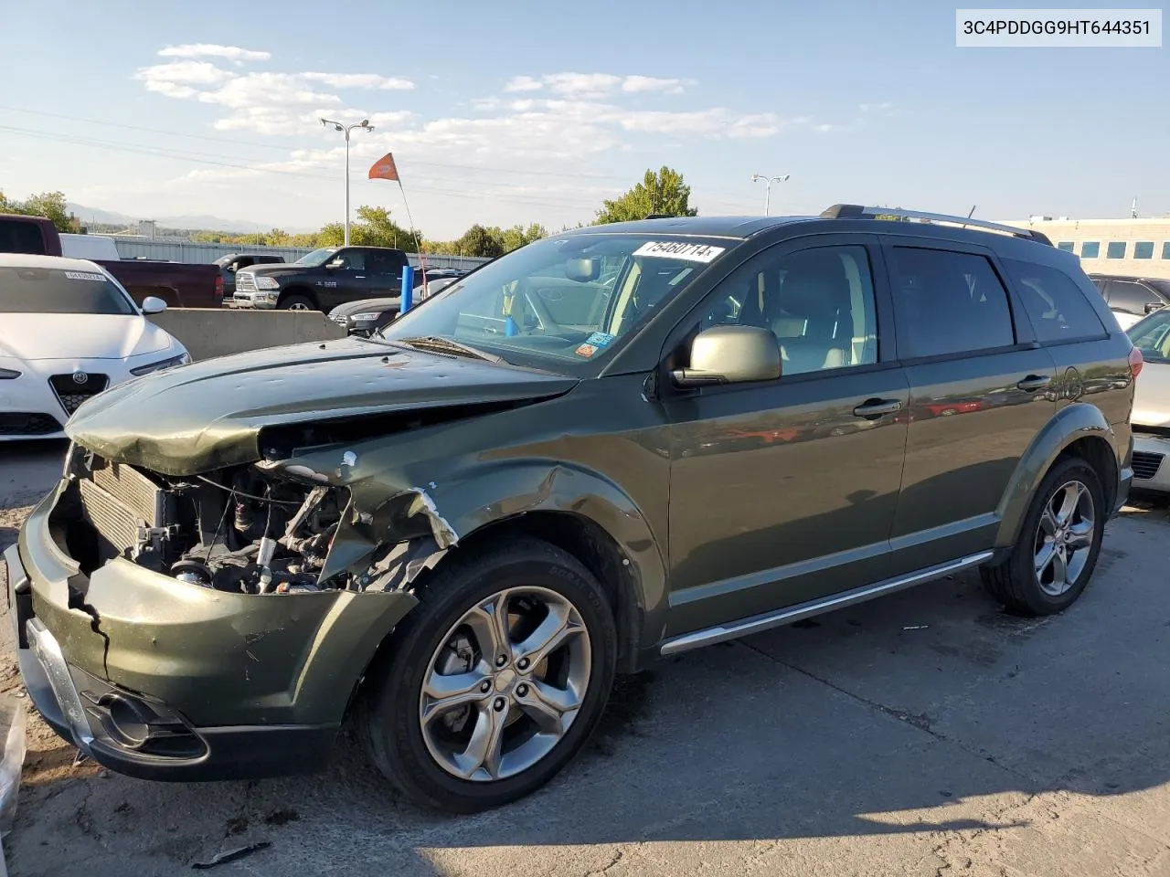 2017 Dodge Journey Crossroad VIN: 3C4PDDGG9HT644351 Lot: 75460714