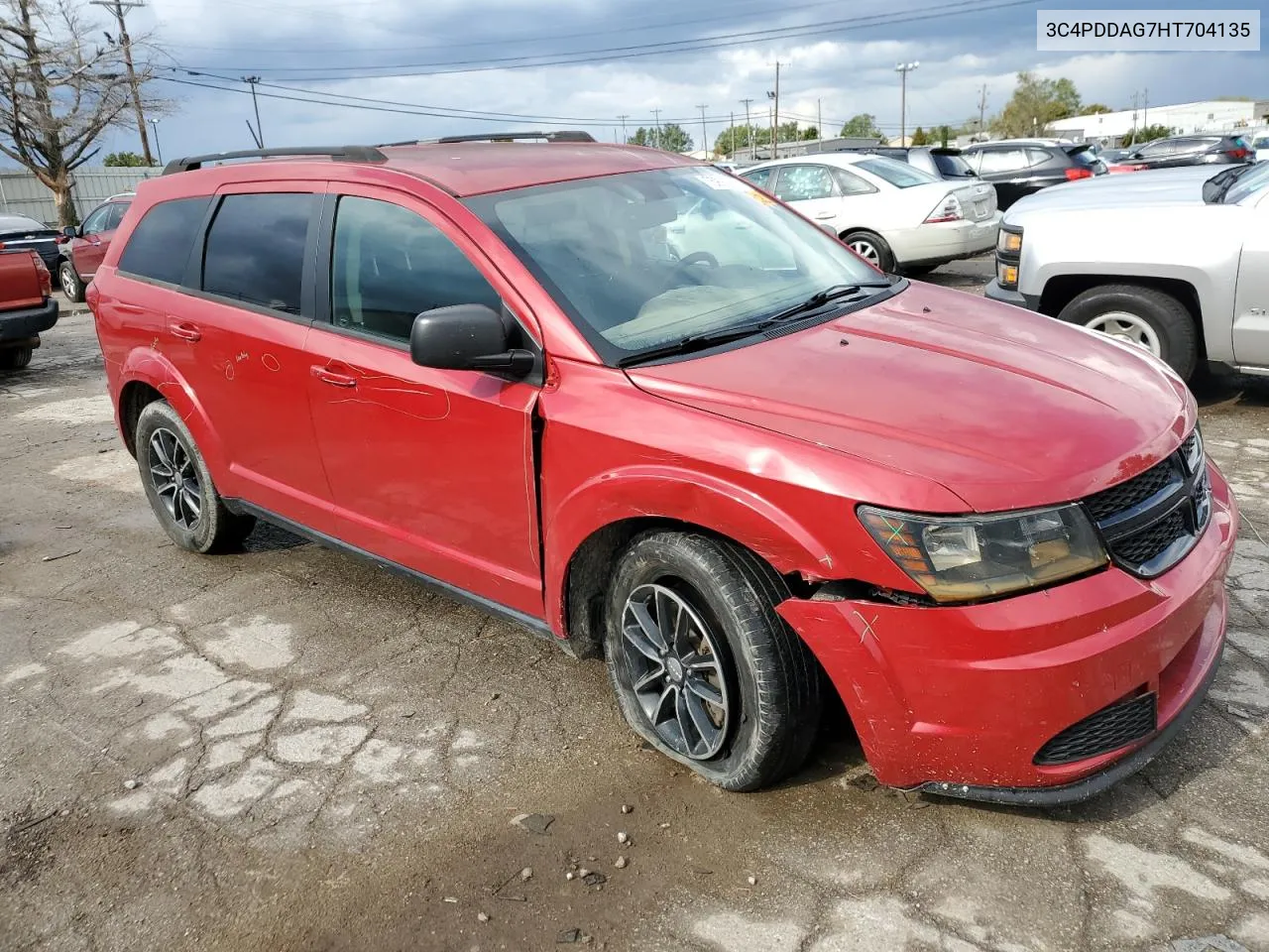 2017 Dodge Journey Se VIN: 3C4PDDAG7HT704135 Lot: 75993674