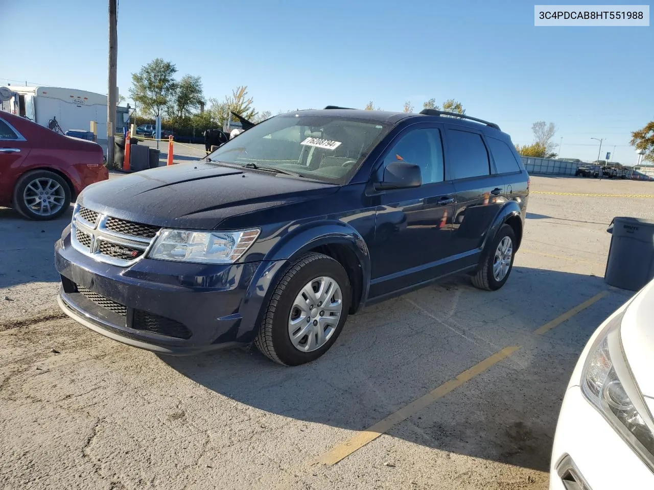 2017 Dodge Journey Se VIN: 3C4PDCAB8HT551988 Lot: 76208794