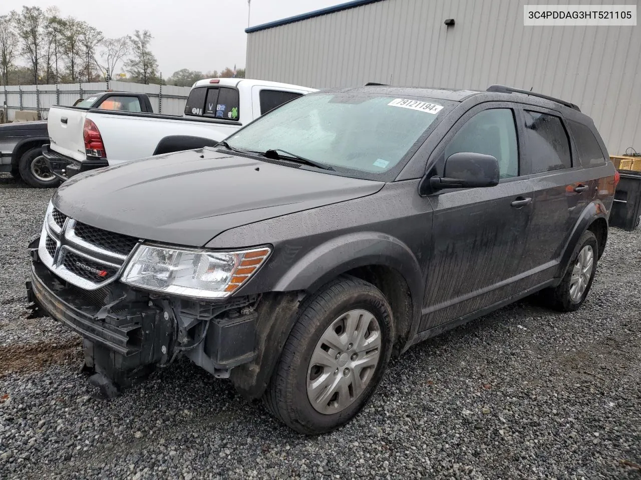 2017 Dodge Journey Se VIN: 3C4PDDAG3HT521105 Lot: 79121194