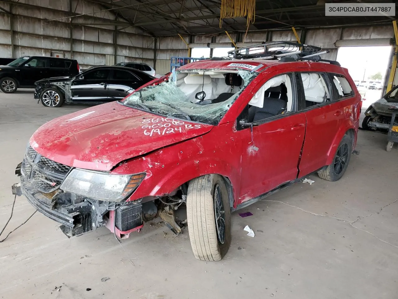 2018 Dodge Journey Se VIN: 3C4PDCAB0JT447887 Lot: 59300344