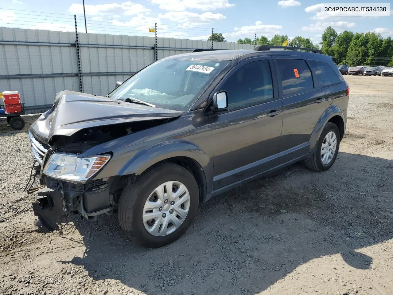 2018 Dodge Journey Se VIN: 3C4PDCAB0JT534530 Lot: 59447954