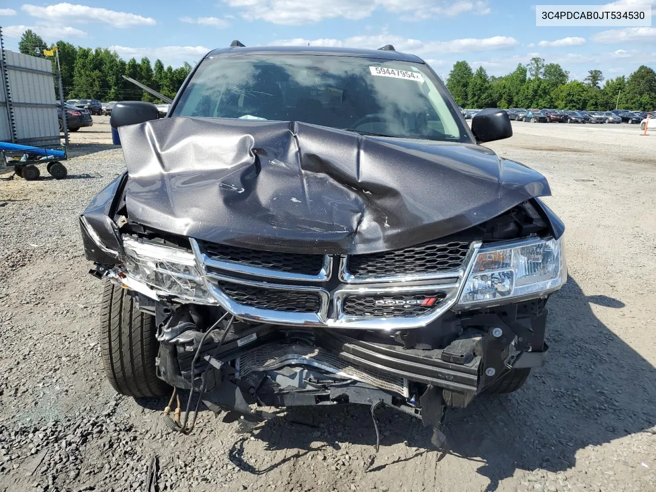 2018 Dodge Journey Se VIN: 3C4PDCAB0JT534530 Lot: 59447954