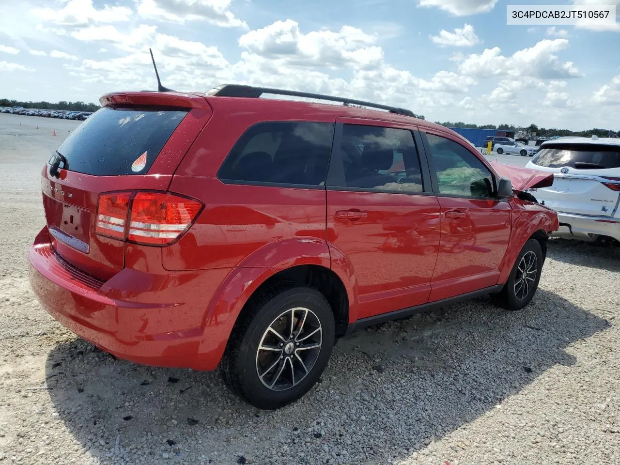 2018 Dodge Journey Se VIN: 3C4PDCAB2JT510567 Lot: 59562704