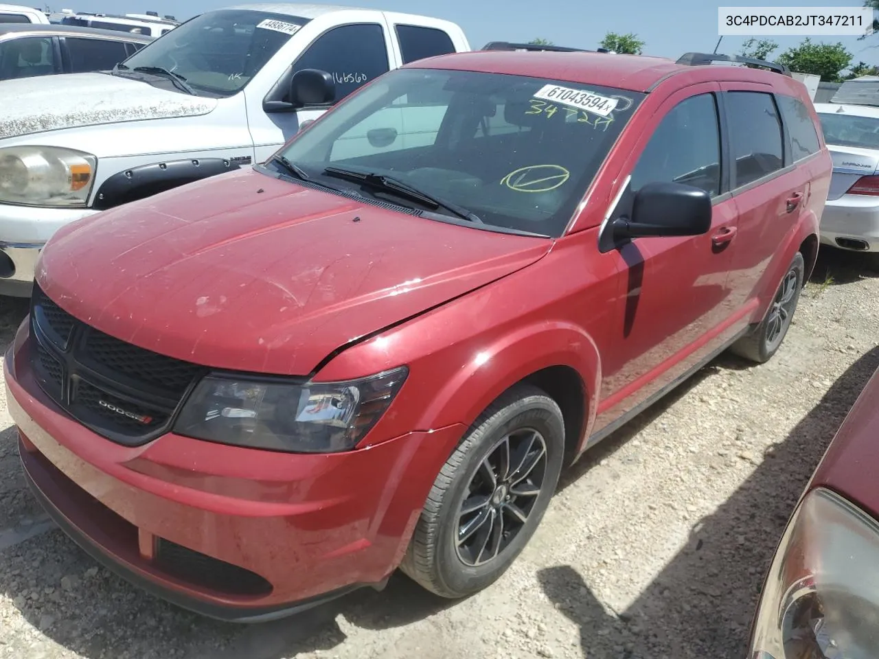 2018 Dodge Journey Se VIN: 3C4PDCAB2JT347211 Lot: 61043594