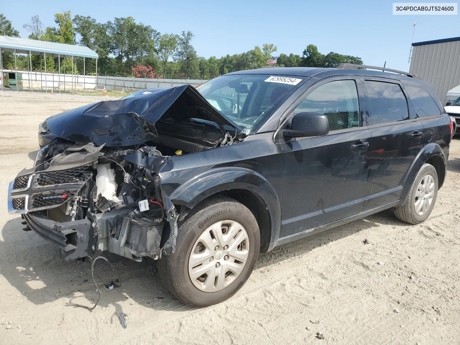 2018 Dodge Journey Se VIN: 3C4PDCAB0JT524600 Lot: 62995254