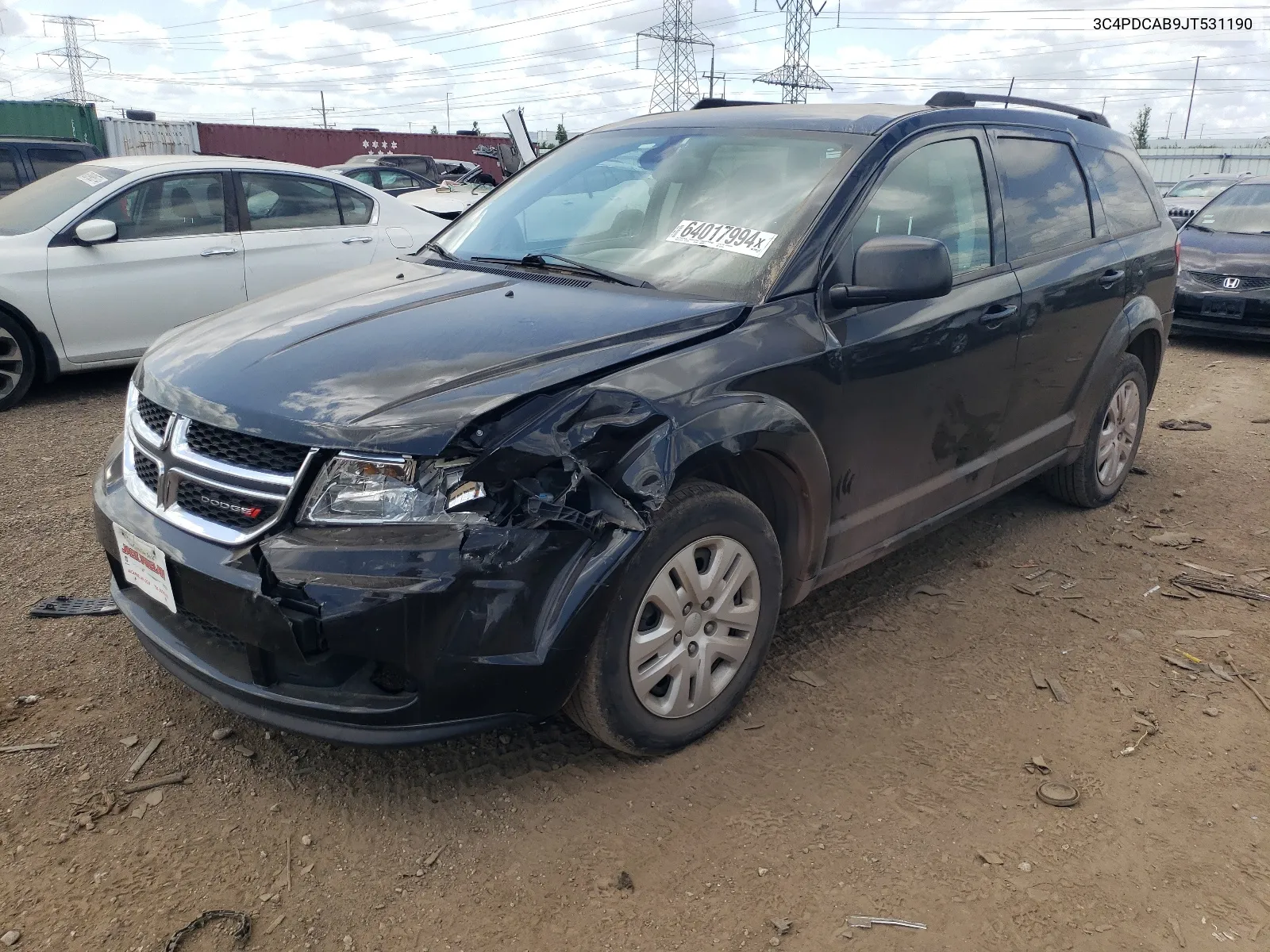 2018 Dodge Journey Se VIN: 3C4PDCAB9JT531190 Lot: 64017994