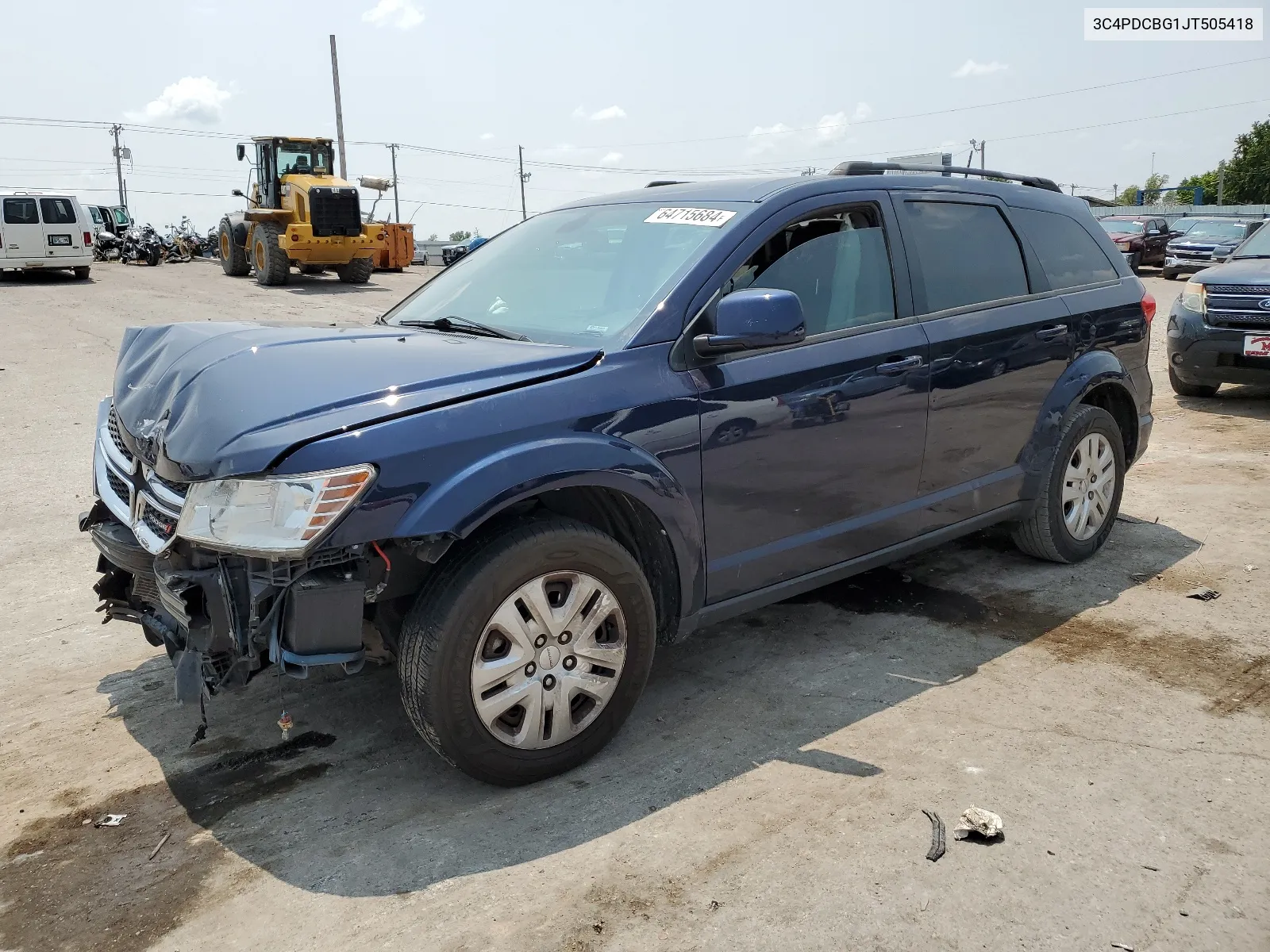 2018 Dodge Journey Sxt VIN: 3C4PDCBG1JT505418 Lot: 64715684