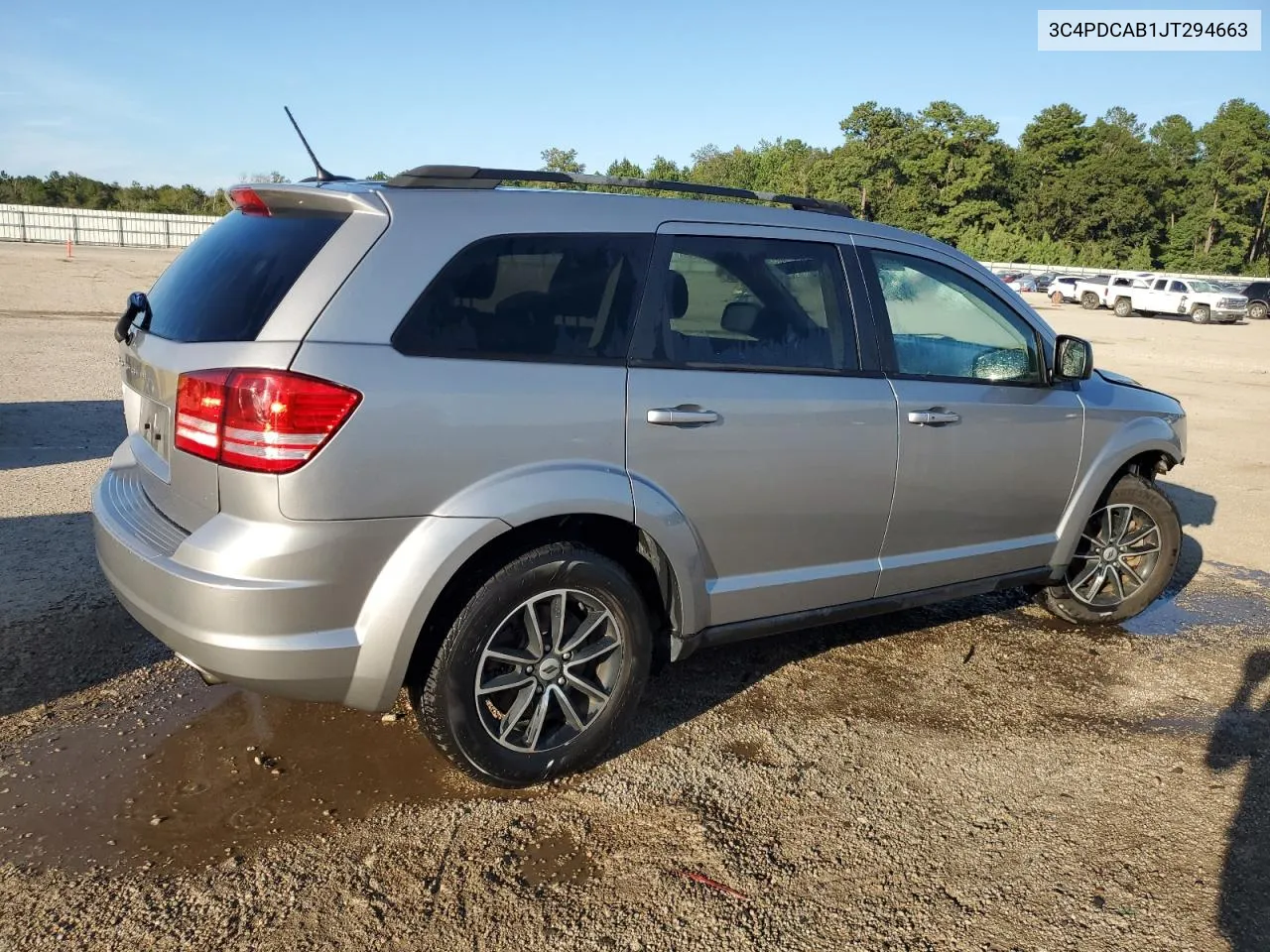 2018 Dodge Journey Se VIN: 3C4PDCAB1JT294663 Lot: 69848584