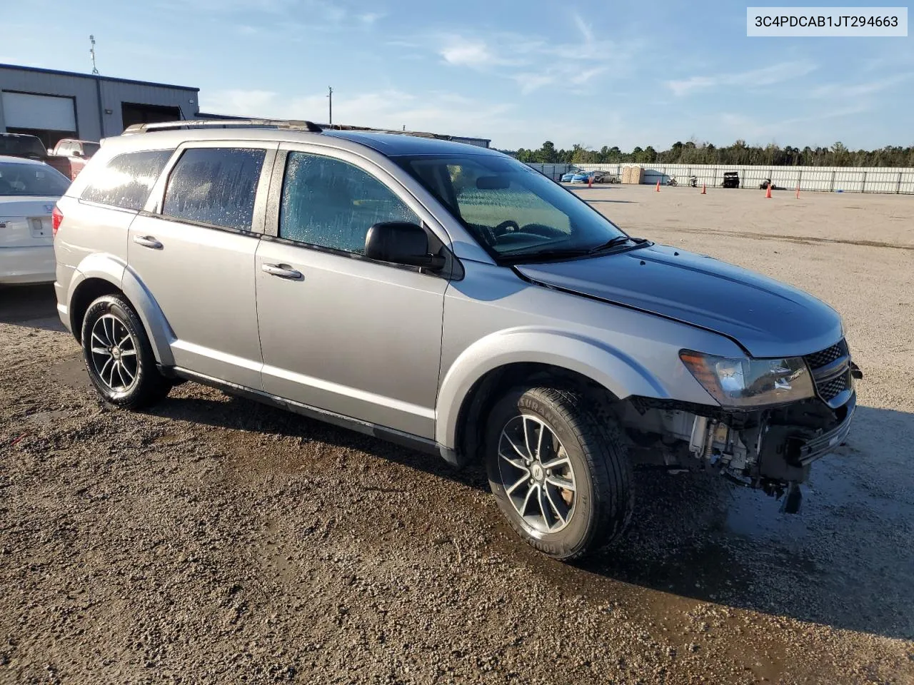 2018 Dodge Journey Se VIN: 3C4PDCAB1JT294663 Lot: 69848584