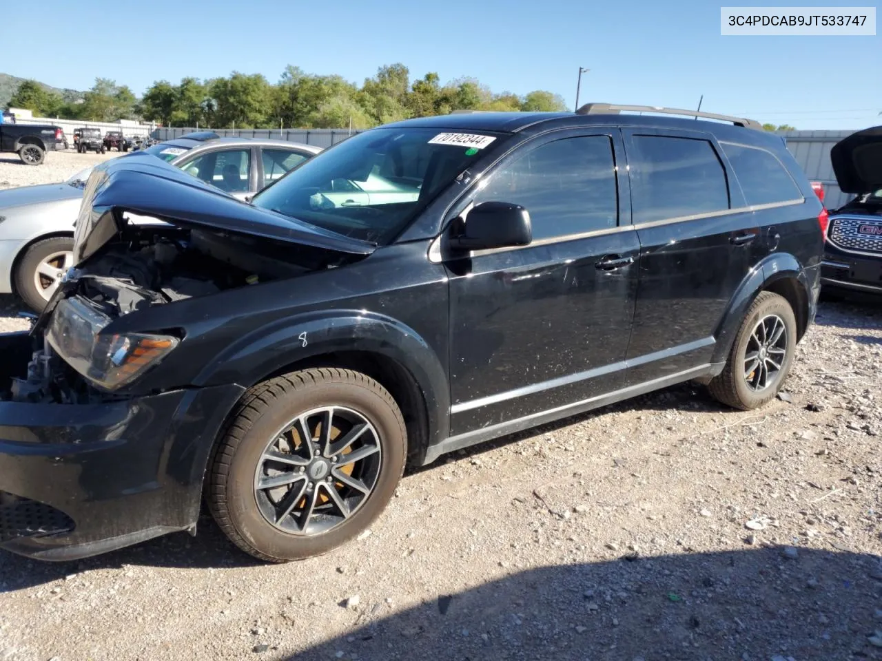 2018 Dodge Journey Se VIN: 3C4PDCAB9JT533747 Lot: 70192344