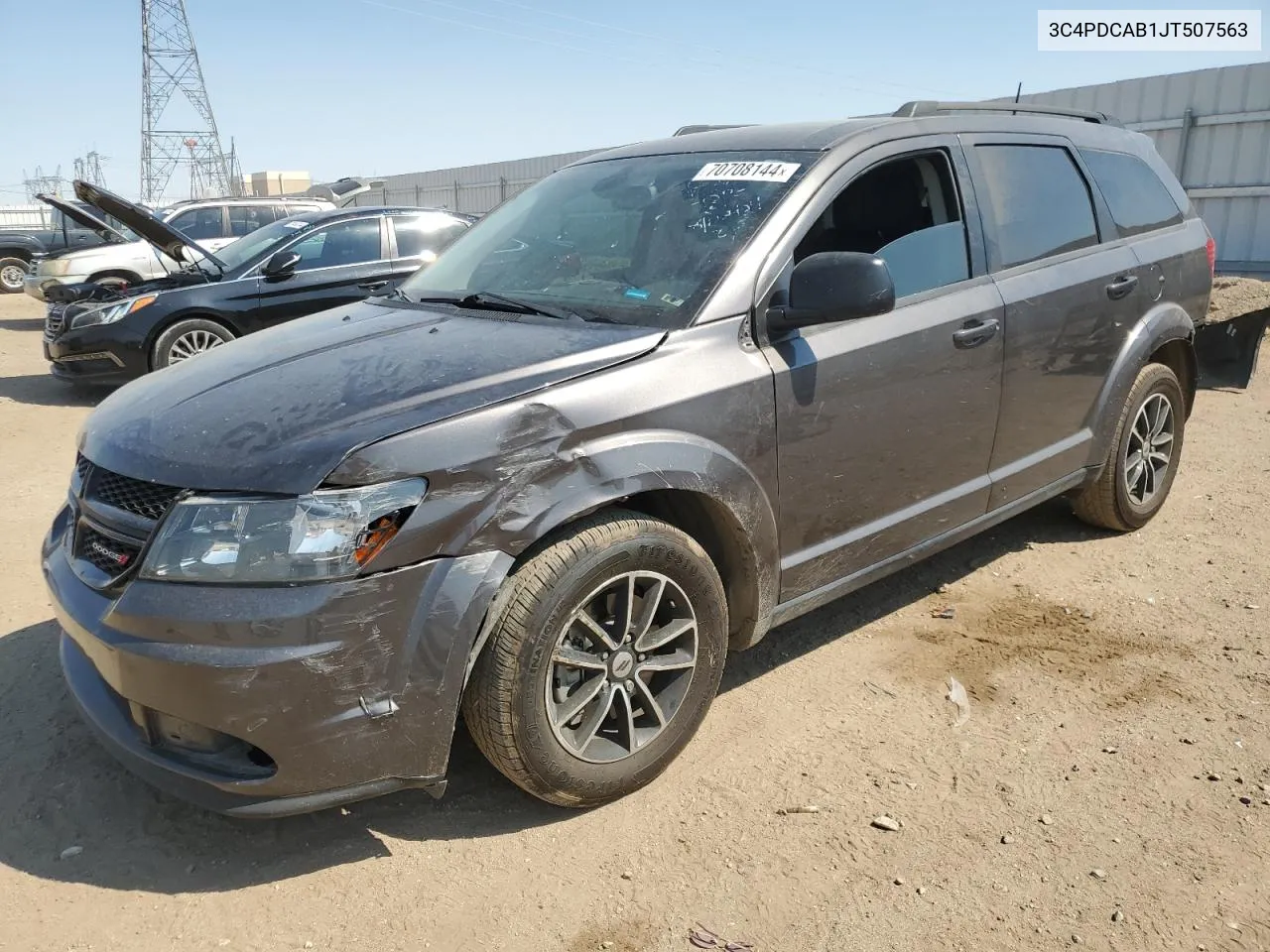 2018 Dodge Journey Se VIN: 3C4PDCAB1JT507563 Lot: 70708144