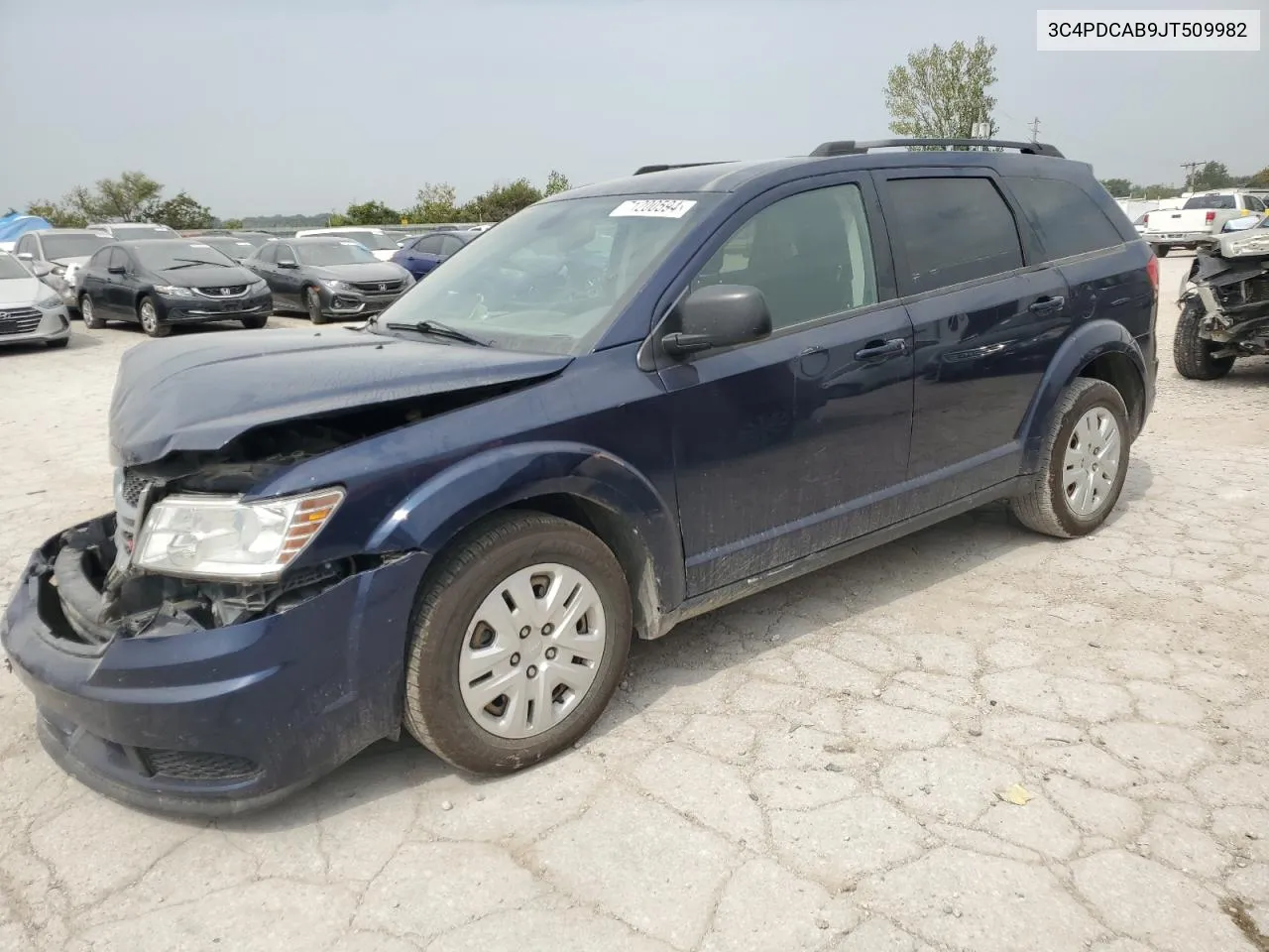 2018 Dodge Journey Se VIN: 3C4PDCAB9JT509982 Lot: 71200594