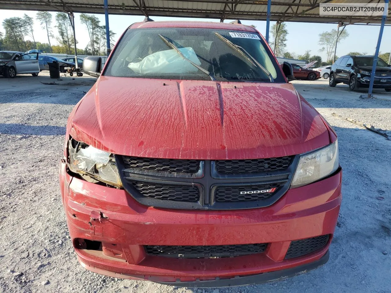 2018 Dodge Journey Se VIN: 3C4PDCAB2JT208860 Lot: 71831704