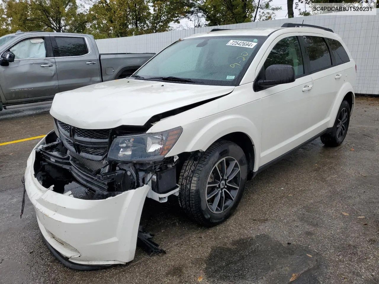 2018 Dodge Journey Se VIN: 3C4PDCAB8JT520231 Lot: 72542694