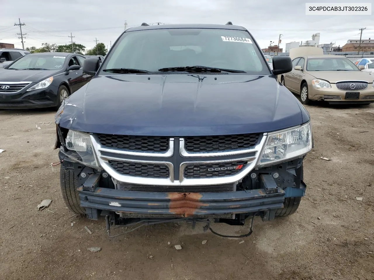 2018 Dodge Journey Se VIN: 3C4PDCAB3JT302326 Lot: 72736684