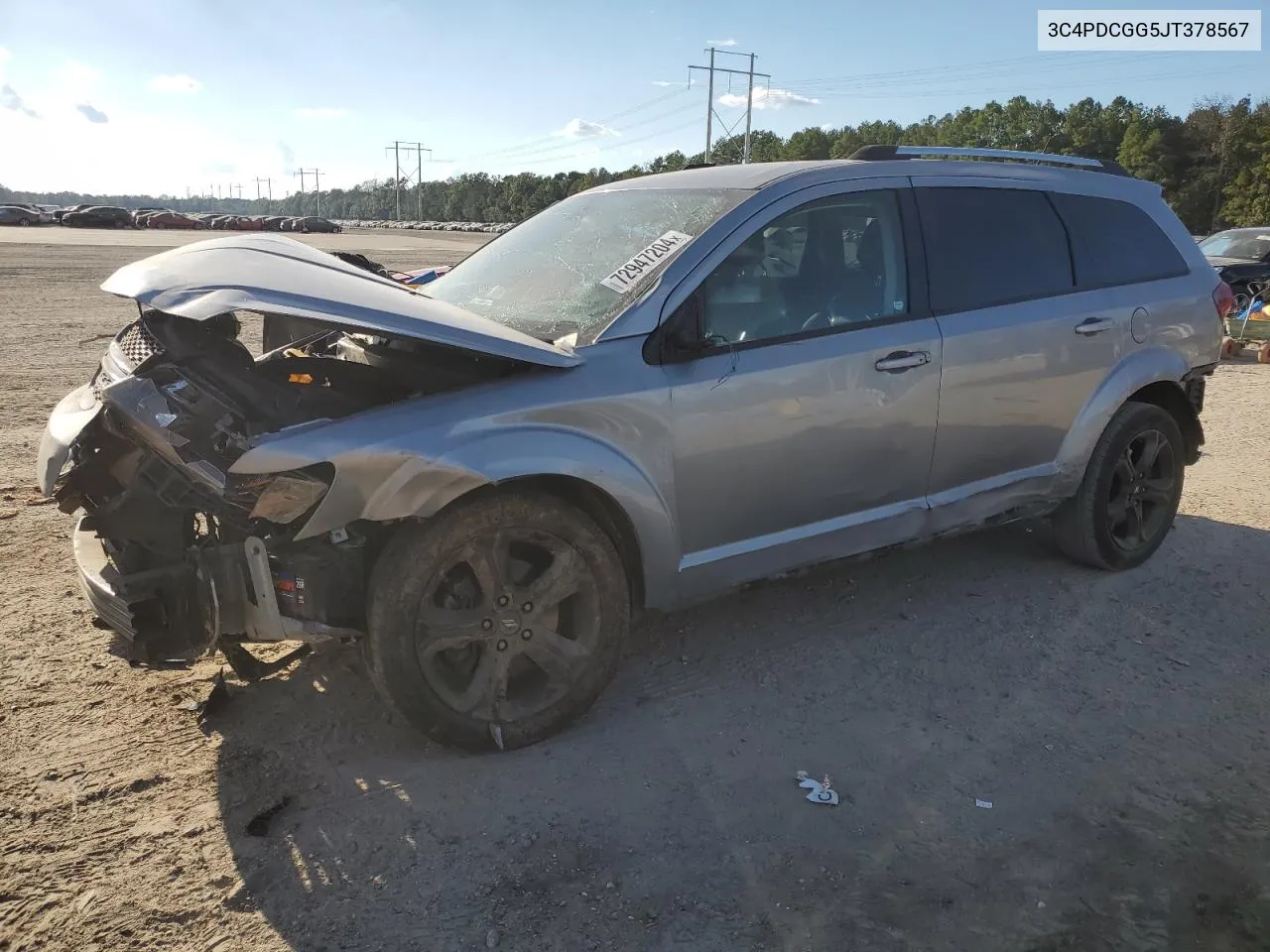 2018 Dodge Journey Crossroad VIN: 3C4PDCGG5JT378567 Lot: 72947204