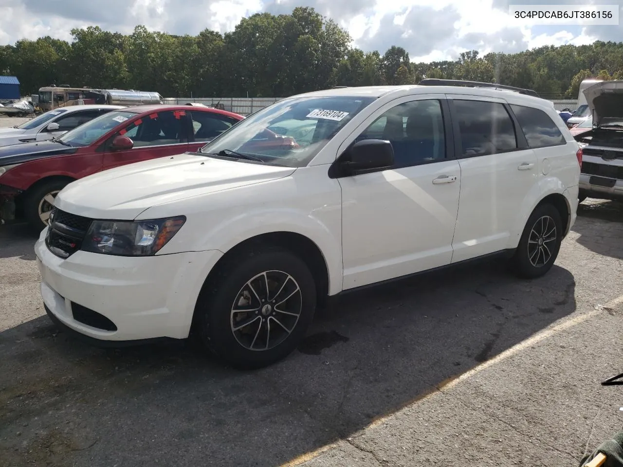 2018 Dodge Journey Se VIN: 3C4PDCAB6JT386156 Lot: 73169104