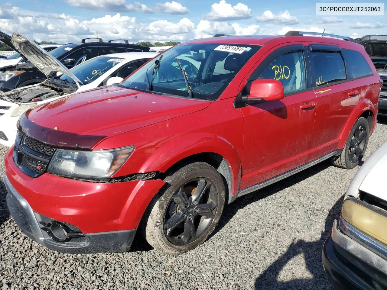 2018 Dodge Journey Crossroad VIN: 3C4PDCGBXJT252063 Lot: 73891664