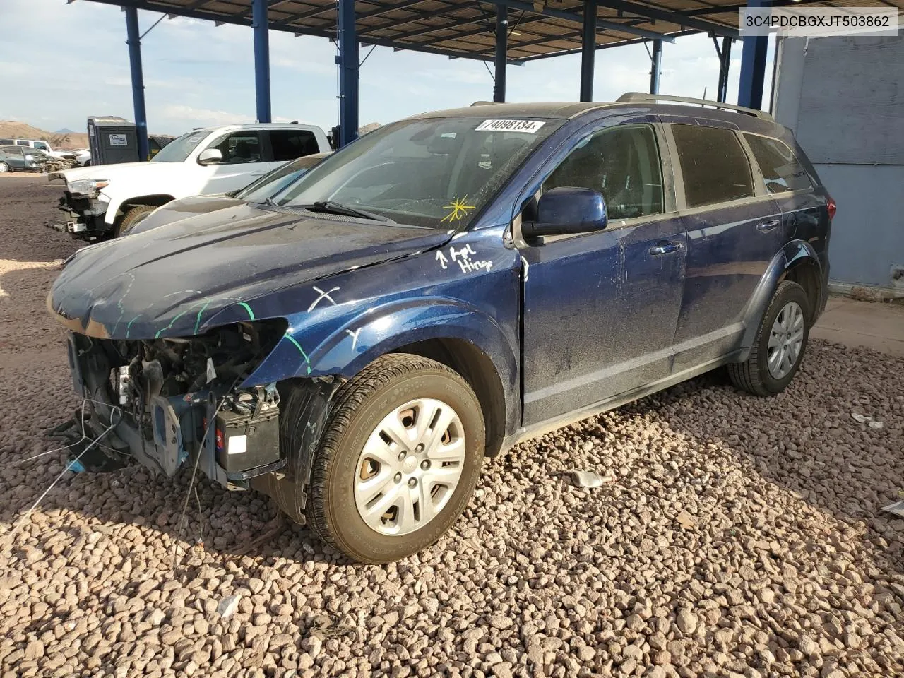 2018 Dodge Journey Sxt VIN: 3C4PDCBGXJT503862 Lot: 74098134