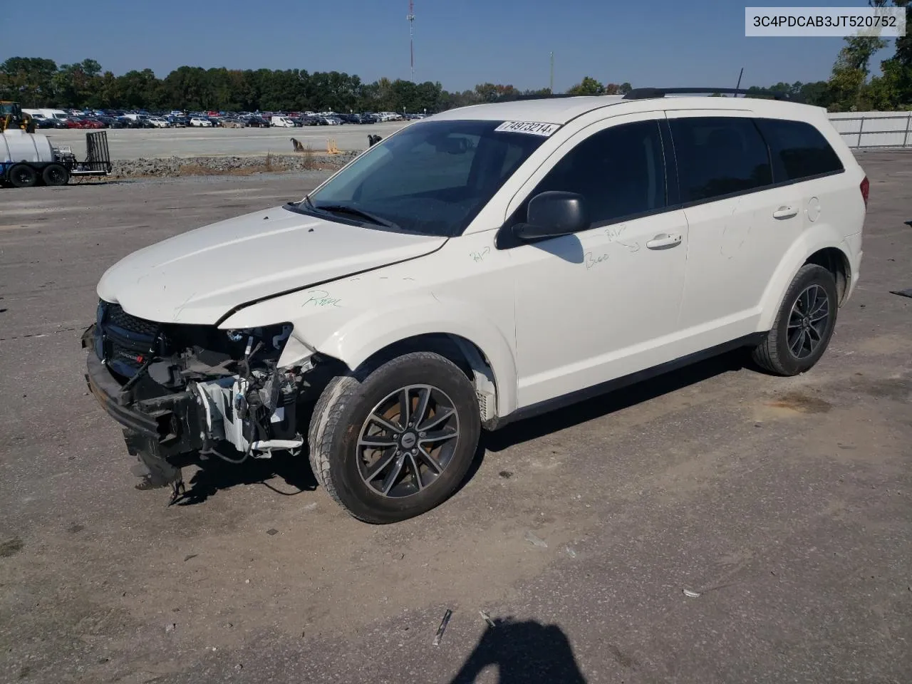 2018 Dodge Journey Se VIN: 3C4PDCAB3JT520752 Lot: 74973214