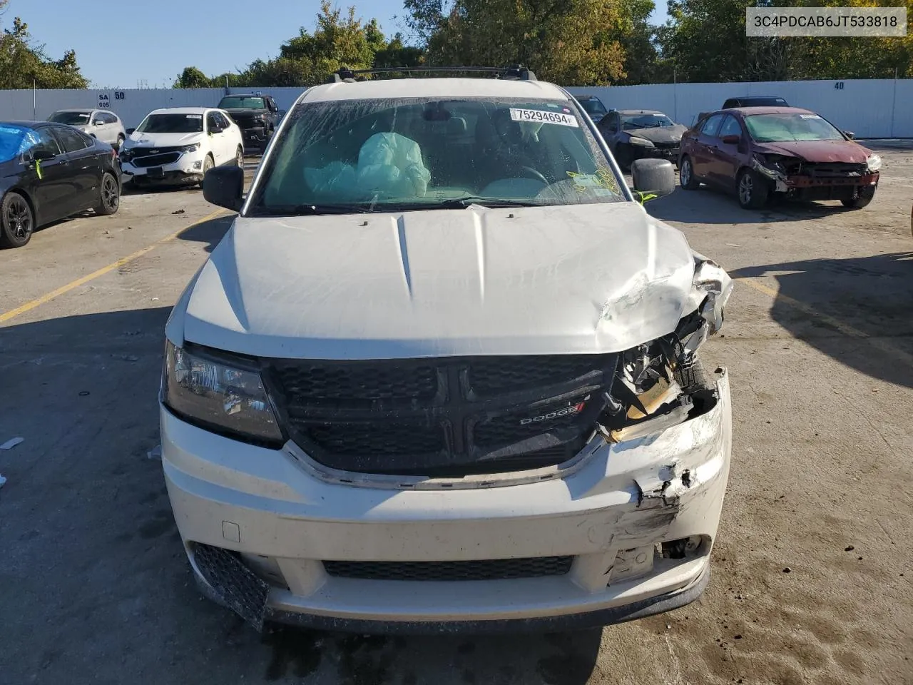 2018 Dodge Journey Se VIN: 3C4PDCAB6JT533818 Lot: 75294694