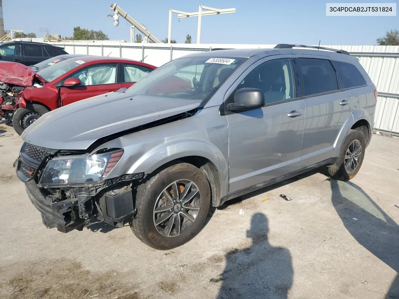 2018 Dodge Journey Se VIN: 3C4PDCAB2JT531824 Lot: 75308504