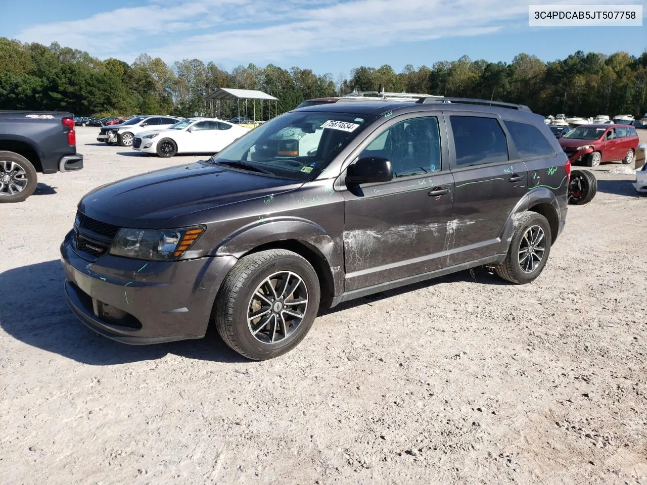 2018 Dodge Journey Se VIN: 3C4PDCAB5JT507758 Lot: 75874634