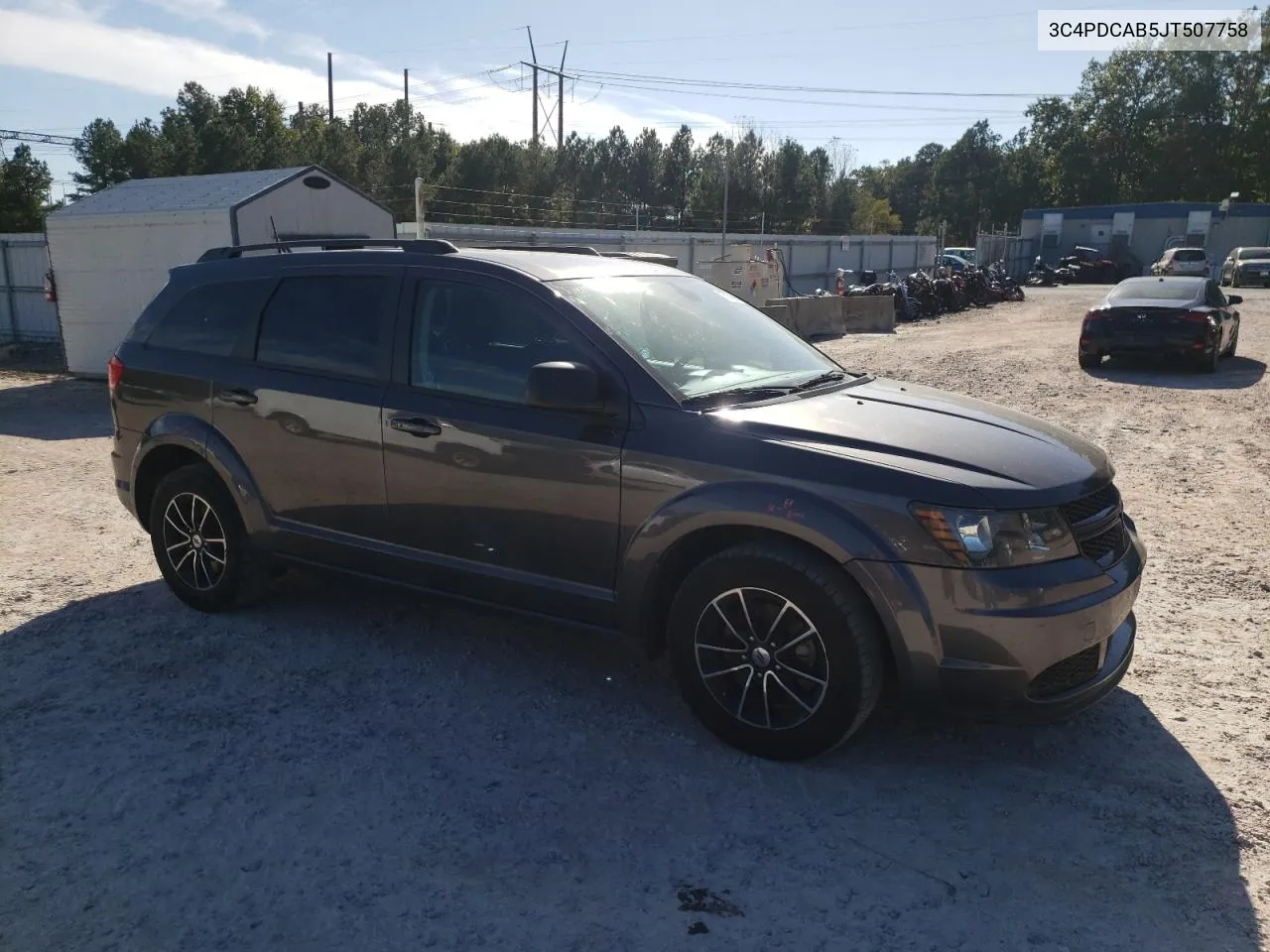 2018 Dodge Journey Se VIN: 3C4PDCAB5JT507758 Lot: 75874634