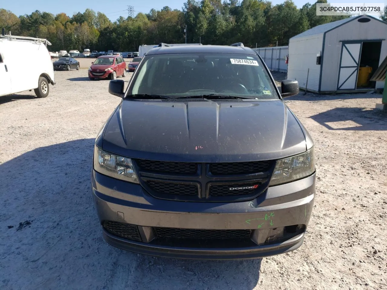 2018 Dodge Journey Se VIN: 3C4PDCAB5JT507758 Lot: 75874634