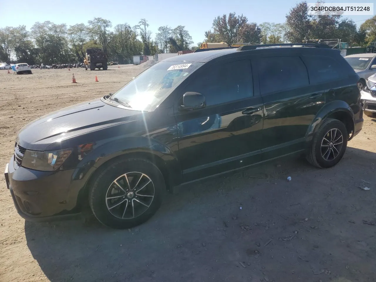 2018 Dodge Journey Sxt VIN: 3C4PDCBG4JT512248 Lot: 76314994