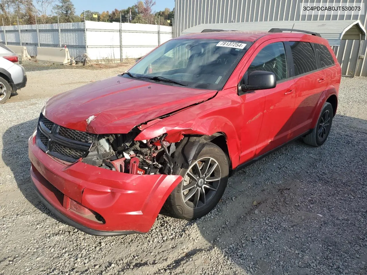 2018 Dodge Journey Se VIN: 3C4PDCAB0JT530073 Lot: 78137254