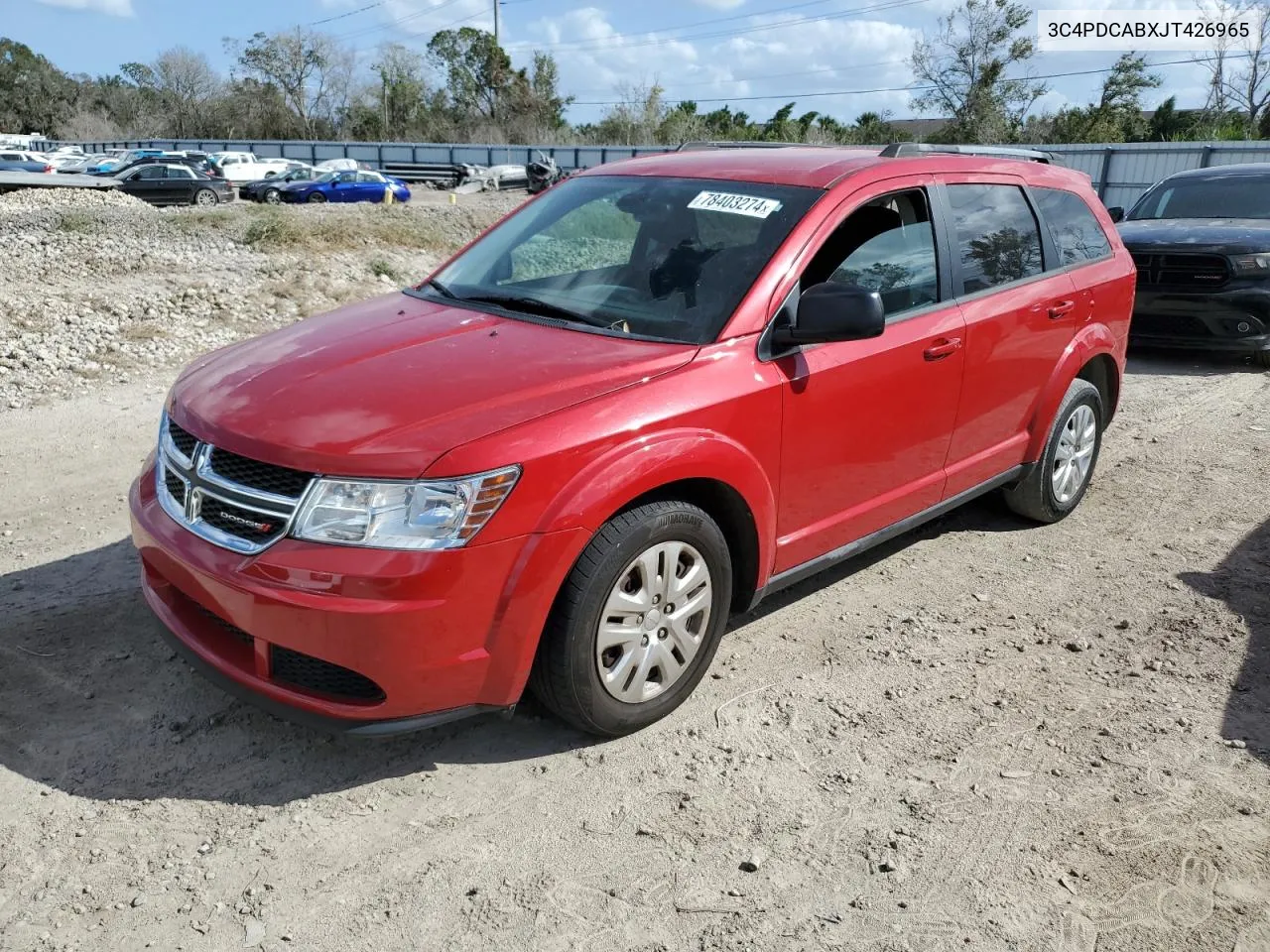 2018 Dodge Journey Se VIN: 3C4PDCABXJT426965 Lot: 78403274