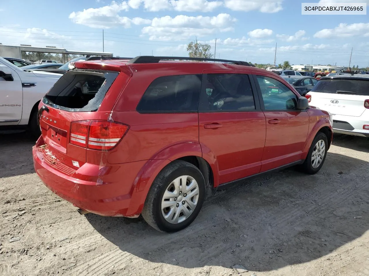 2018 Dodge Journey Se VIN: 3C4PDCABXJT426965 Lot: 78403274