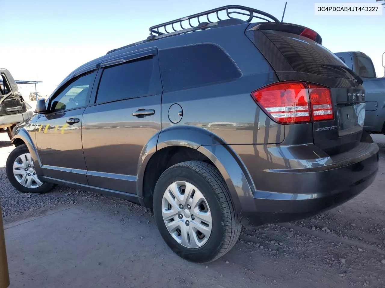 2018 Dodge Journey Se VIN: 3C4PDCAB4JT443227 Lot: 78887384