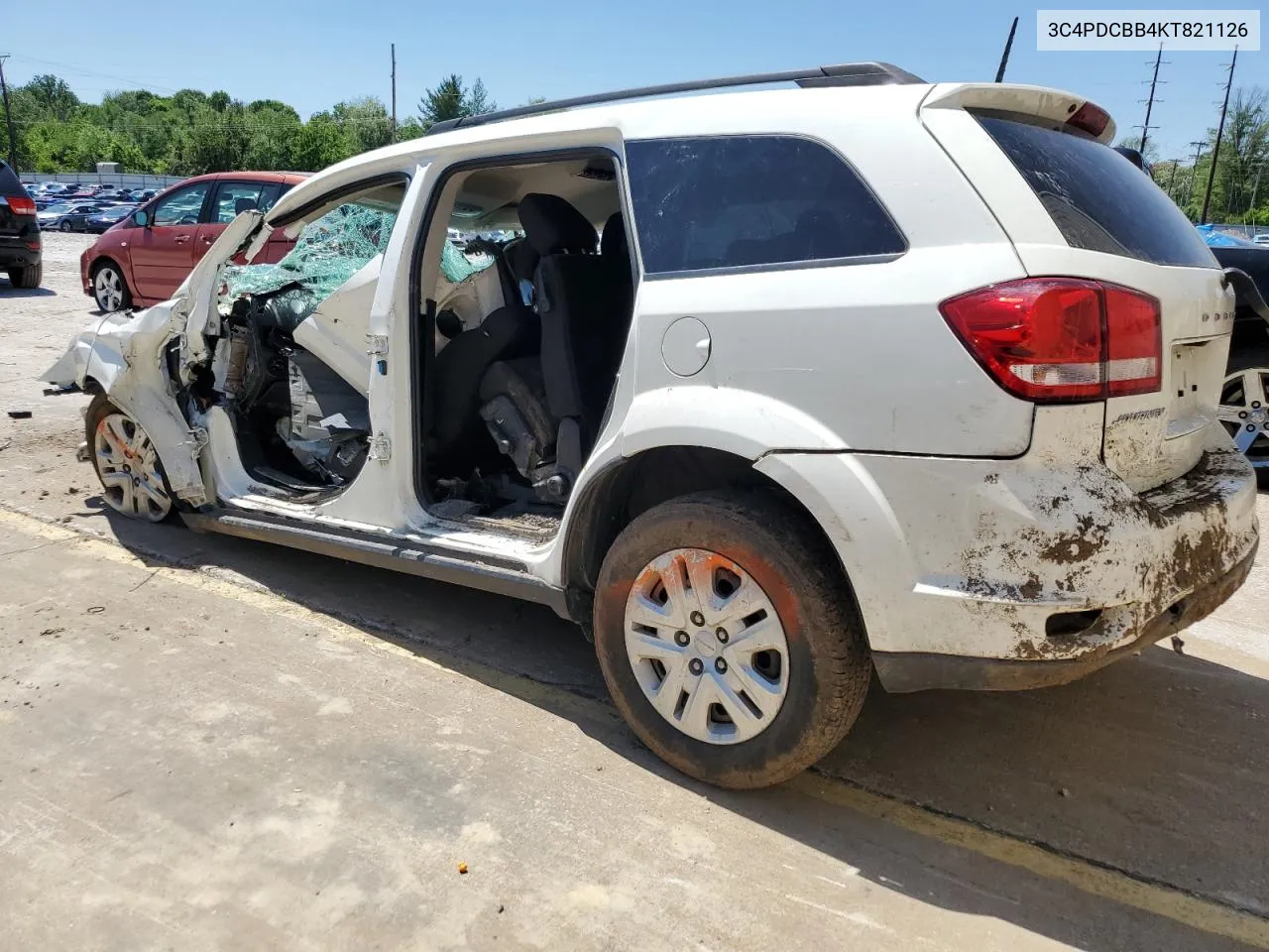 2019 Dodge Journey Se VIN: 3C4PDCBB4KT821126 Lot: 52287554