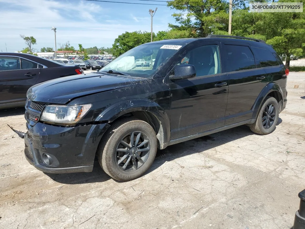 2019 Dodge Journey Se VIN: 3C4PDDBG7KT799205 Lot: 56820704