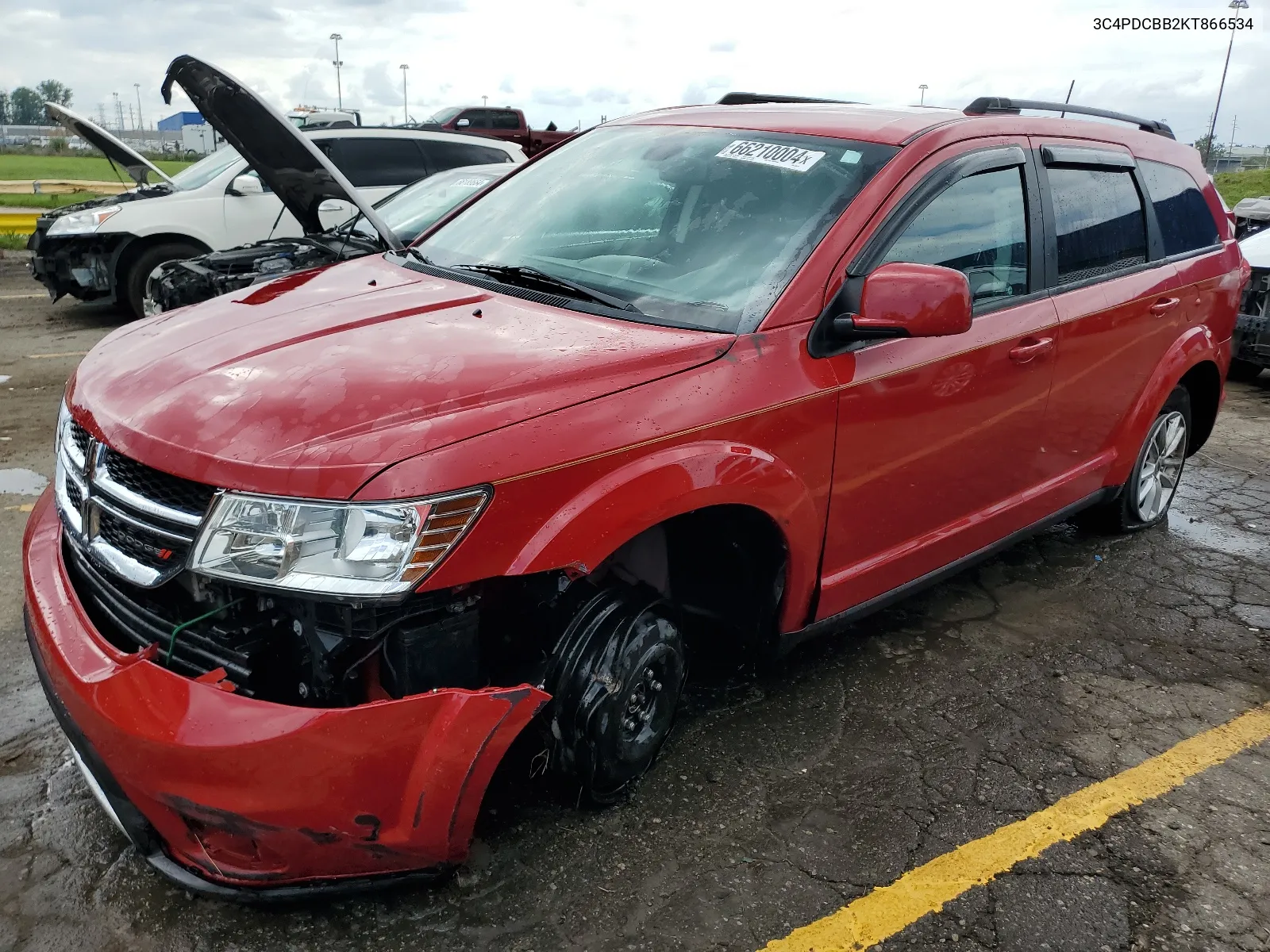 2019 Dodge Journey Se VIN: 3C4PDCBB2KT866534 Lot: 66210004