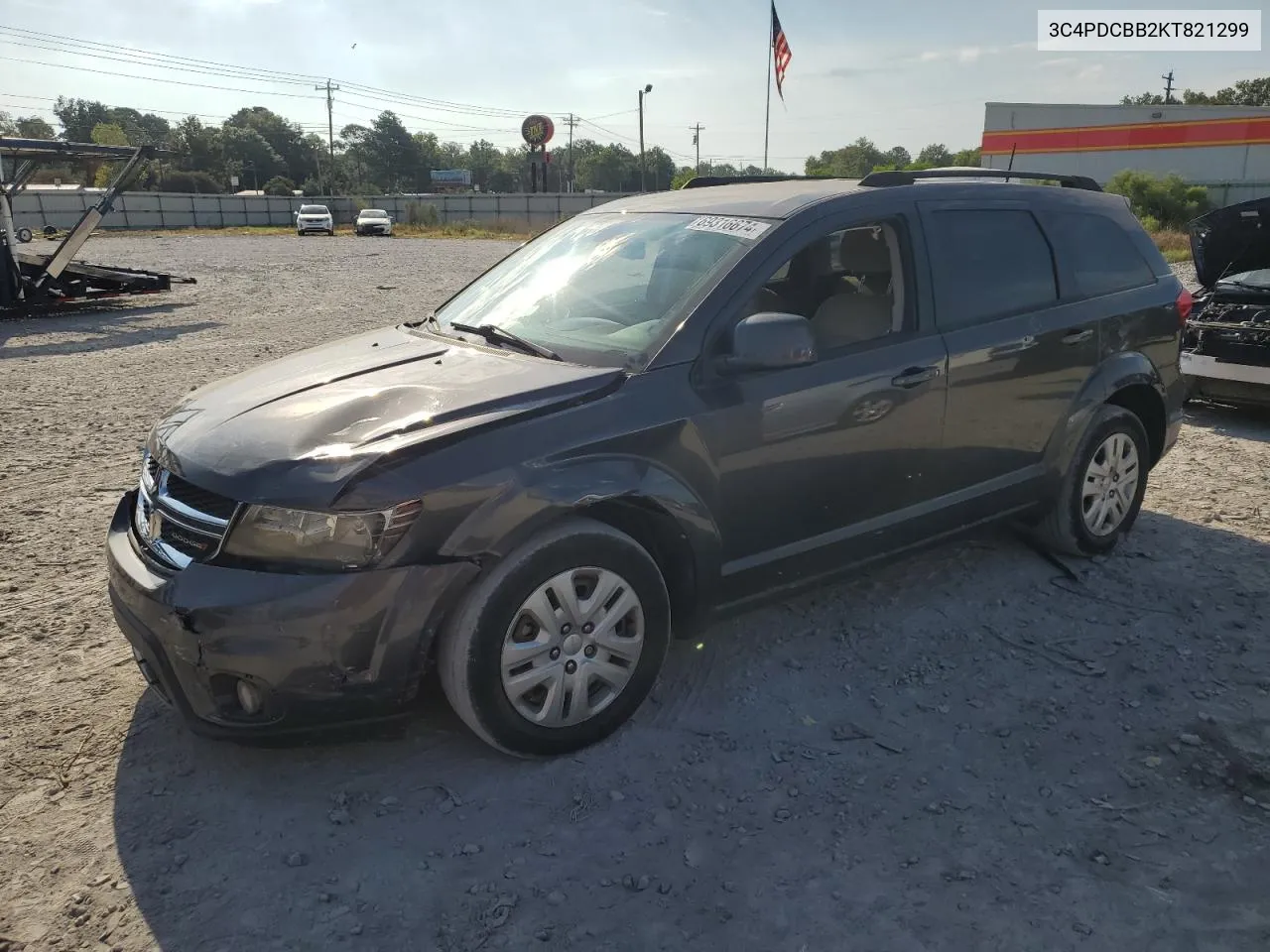 2019 Dodge Journey Se VIN: 3C4PDCBB2KT821299 Lot: 69316674