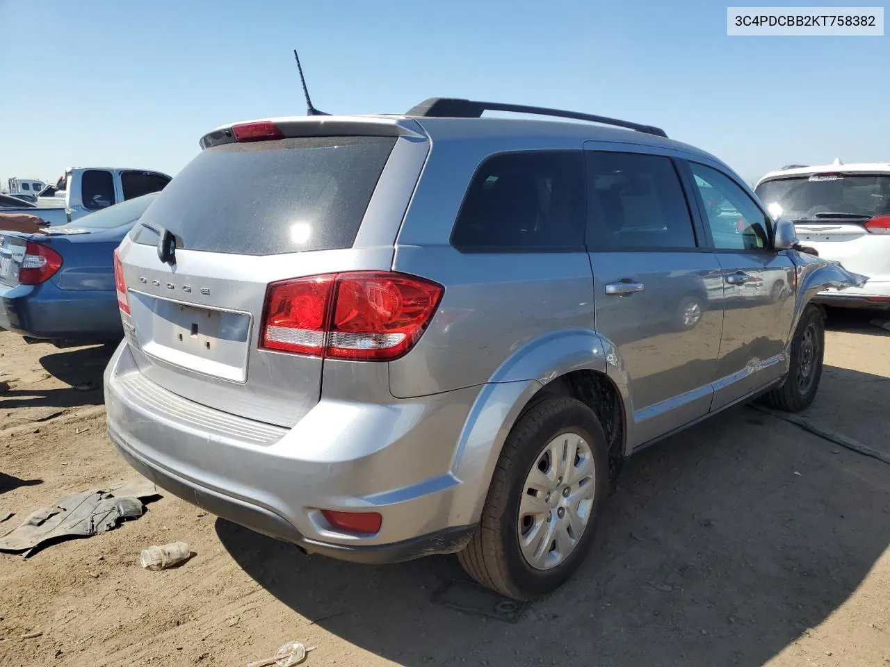 2019 Dodge Journey Se VIN: 3C4PDCBB2KT758382 Lot: 70202284