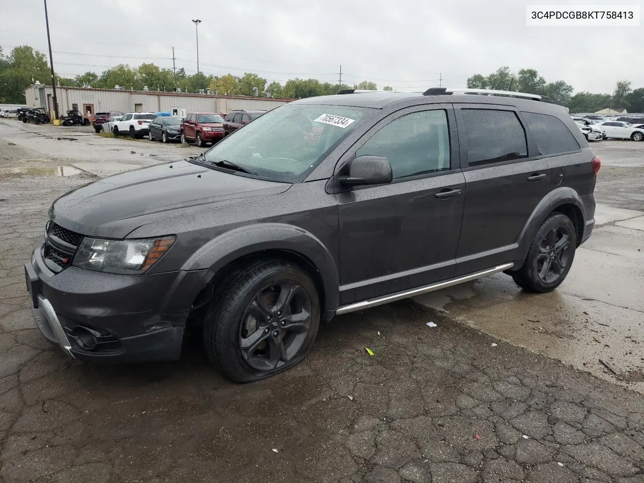 2019 Dodge Journey Crossroad VIN: 3C4PDCGB8KT758413 Lot: 70567334