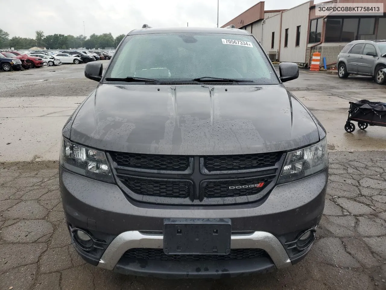 2019 Dodge Journey Crossroad VIN: 3C4PDCGB8KT758413 Lot: 70567334