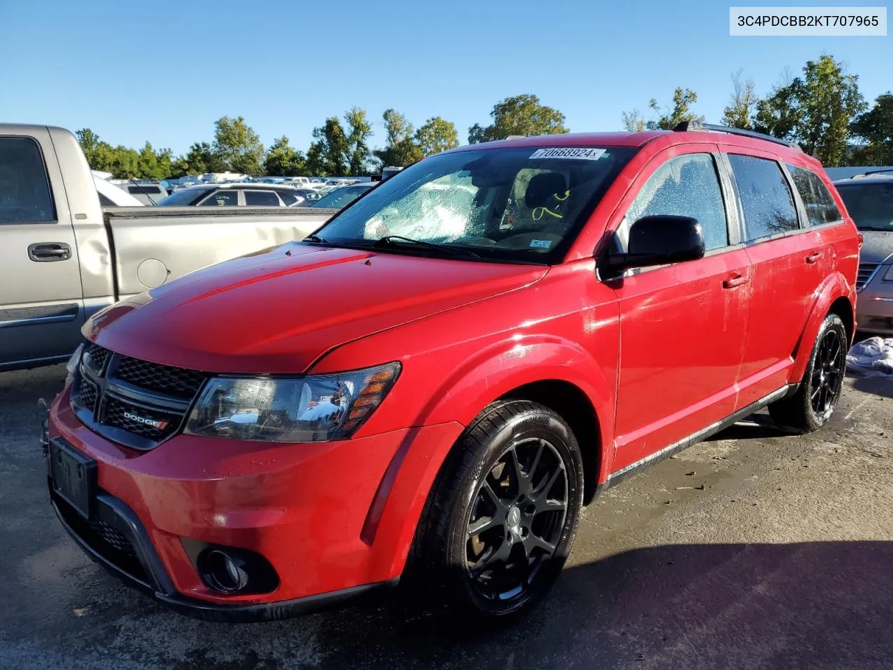 2019 Dodge Journey Se VIN: 3C4PDCBB2KT707965 Lot: 70668924