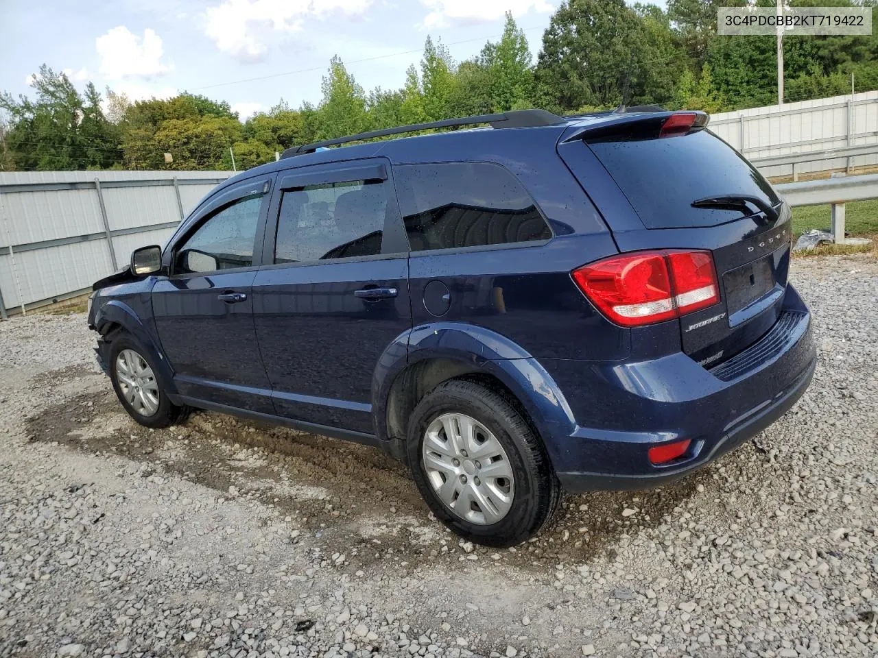 2019 Dodge Journey Se VIN: 3C4PDCBB2KT719422 Lot: 70874554