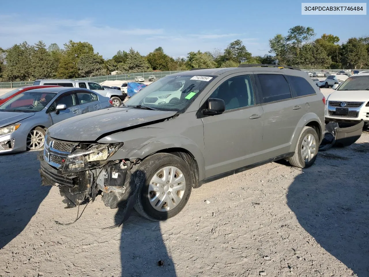 2019 Dodge Journey Se VIN: 3C4PDCAB3KT746484 Lot: 71425054