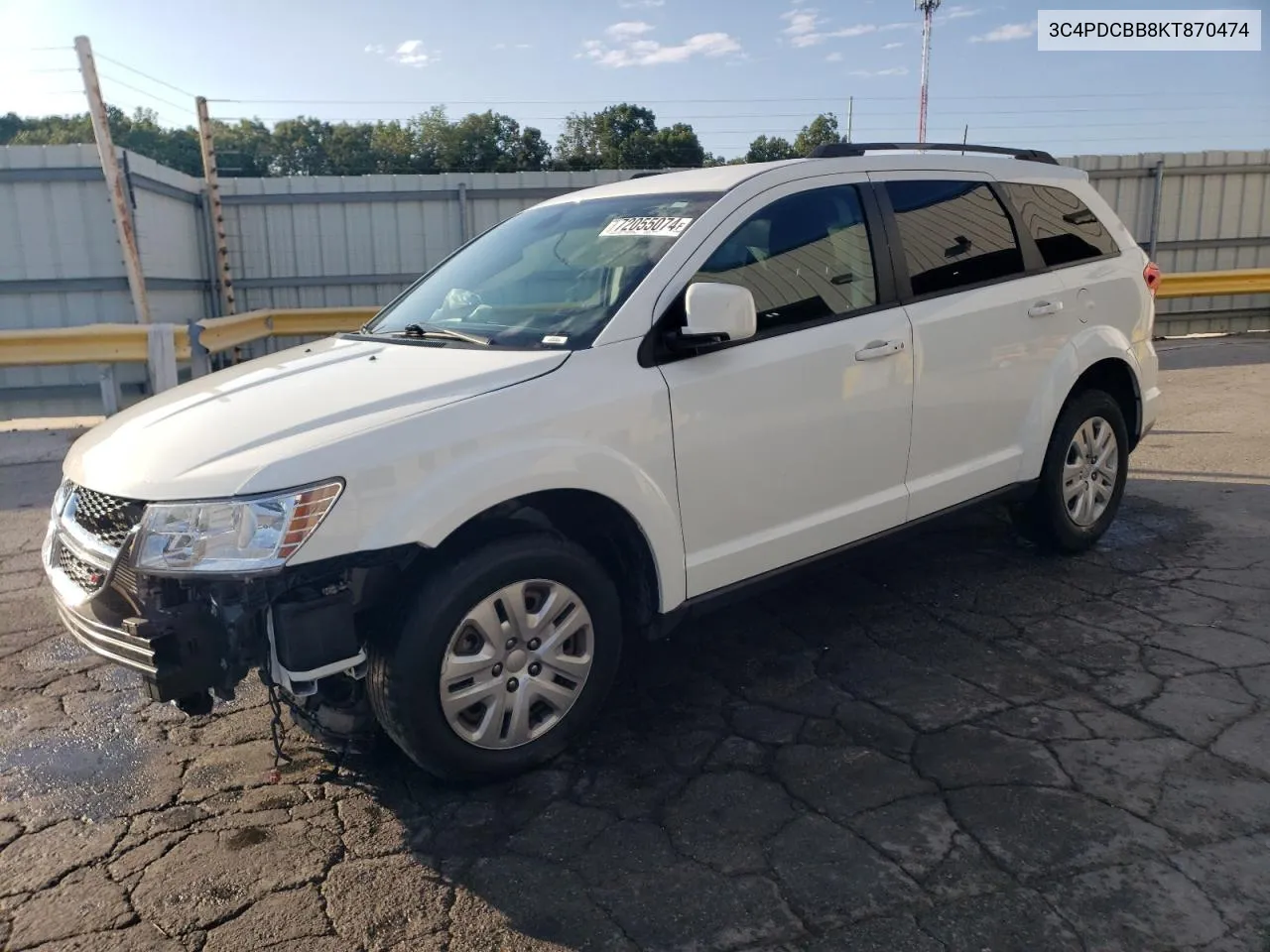 2019 Dodge Journey Se VIN: 3C4PDCBB8KT870474 Lot: 72055074