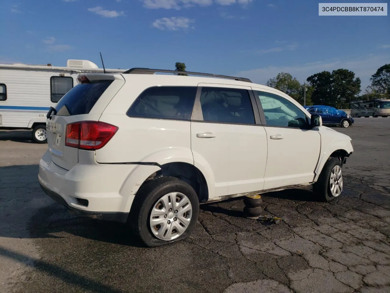 2019 Dodge Journey Se VIN: 3C4PDCBB8KT870474 Lot: 72055074