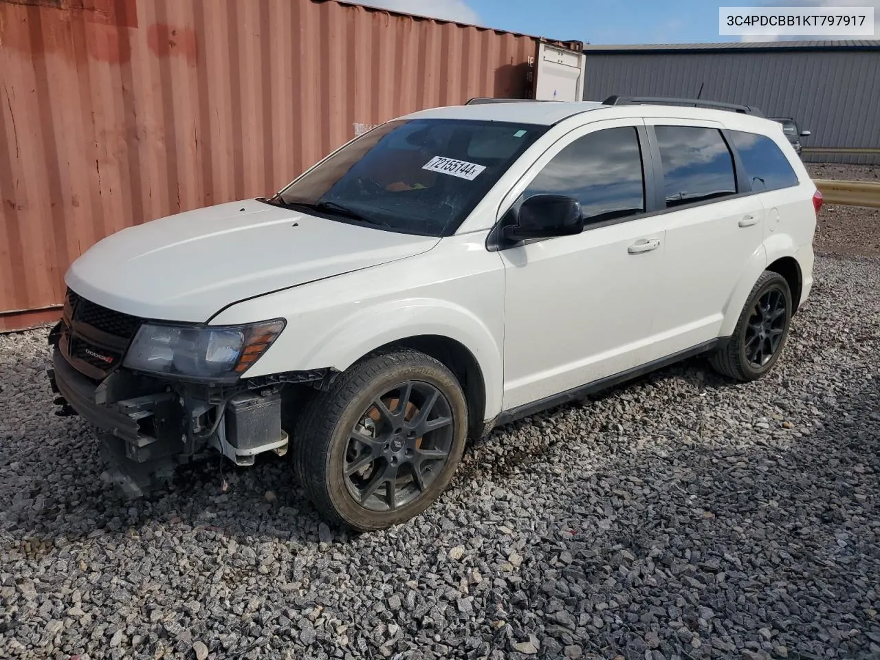 2019 Dodge Journey Se VIN: 3C4PDCBB1KT797917 Lot: 72155144