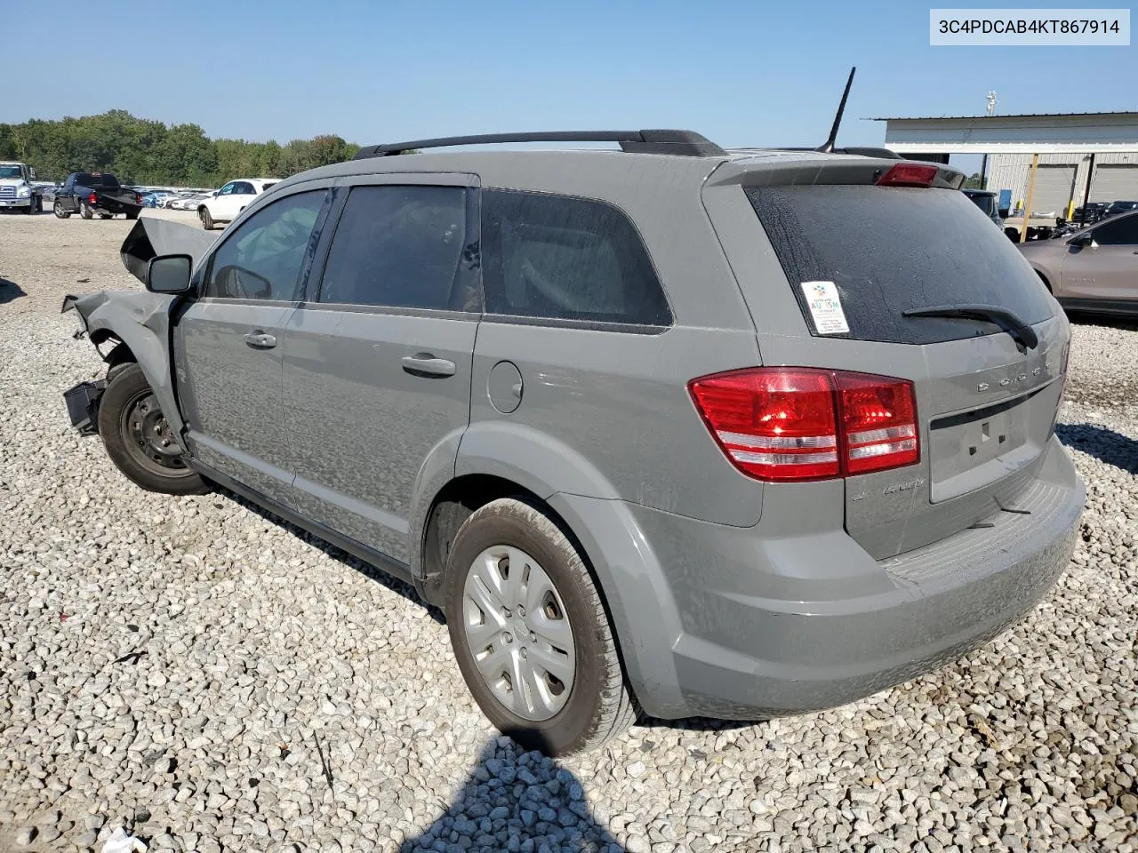 2019 Dodge Journey Se VIN: 3C4PDCAB4KT867914 Lot: 73123824