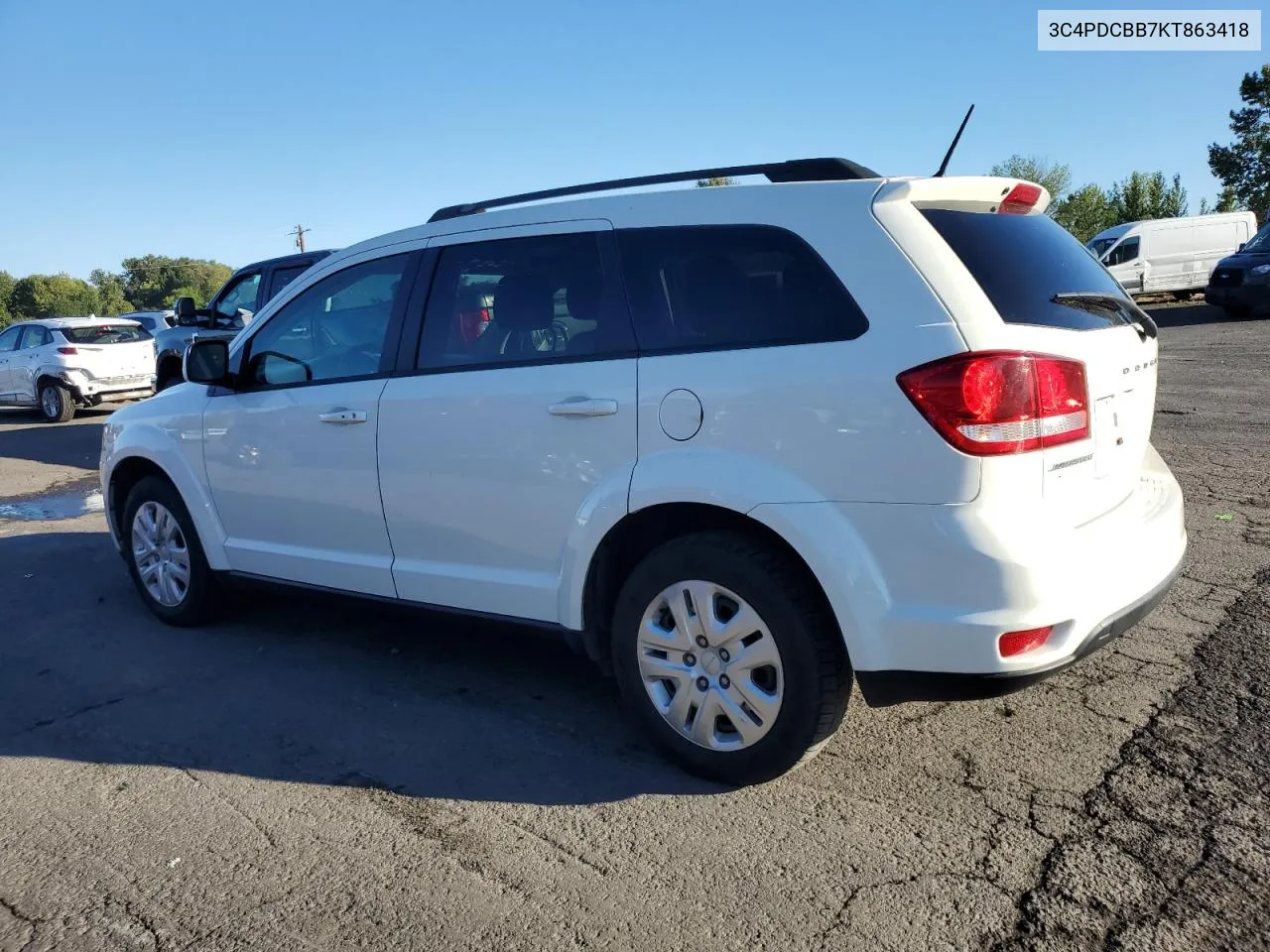 2019 Dodge Journey Se VIN: 3C4PDCBB7KT863418 Lot: 73586074